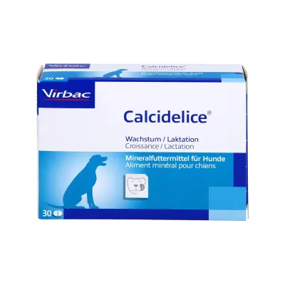 VIRBAC Calcidelice, supliment sistem osos, sistem articular câini junior, comprimate VIRBAC Calcidelice, XS-XL, supliment sistem osos, sistem articular câini junior, blister, 30 comprimate