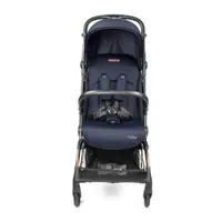 Carucior copii Peg Perego Volo, ultracompact, 0 - 22 kg, cu spatar si suport pentru picioare reglabile, frana centralizata, bara frontala detasabila si geanta transport inclusa, 5.4 kg, Blue Shine, Albastru