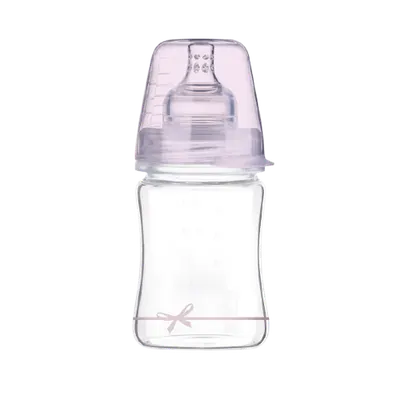 Biberon sticla fete Diamond Glass Baby Shower, 150ml, LOVI