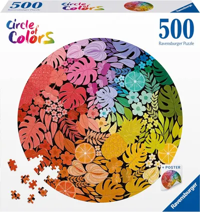 Puzzle rotund Ravensburger din 500 de piese - Cerc tropical