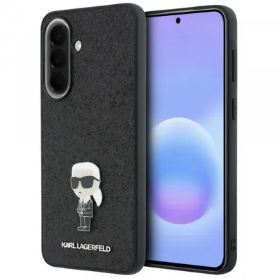 Husa pentru Samsung Galaxy A57 5G, Karl Lagerfeld, Glitter Fixed Ikonik Karl, Neagra