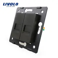 Modul Priza dubla reţea calculator + telefon, RJ45+RJ11 Negru