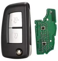 Cheie auto completa cu telecomanda Techstar compatibila cu Nissan Qashqai J11, Pulsar C13, Juke F15, X-Trail T32, Micra, 2 butoane, 433 MHz, 4A PCF7952E, CWTWB1G767