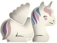 Farfurie din silicon cu vacuum Melii - Unicorn, albă