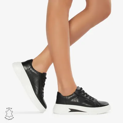 Pantofi Casual de dama din Piele naturala CRL0523 NEGRU