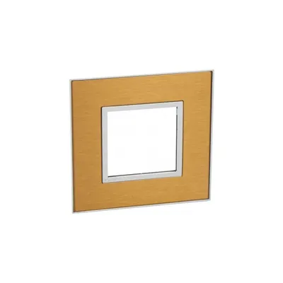 Placa Arteor - French/German standard - patrat - 2 module - gold brass