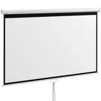 HOMCOM Ecran Proiector 100", 16:9, Montaj Perete/Tavan, Material Mat Premium, Blocare Automată, 221x124 cm, Alb | Aosom Romania
