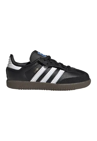 Pantofi sport cu straturi multiple din piele intoarsa Samba - Negru/Alb optic