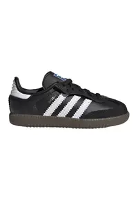 Pantofi sport cu straturi multiple din piele intoarsa Samba - Negru/Alb optic