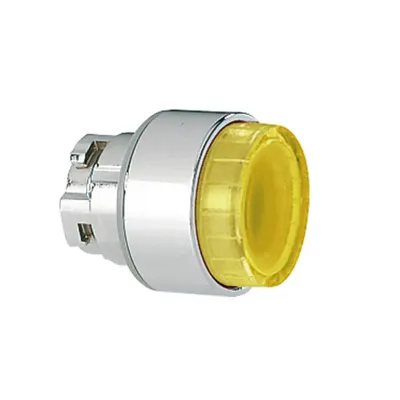 Push Buton Luminos, Ø22mm 8lm Metal Series, Extended. Push On-Push Off, Yellow