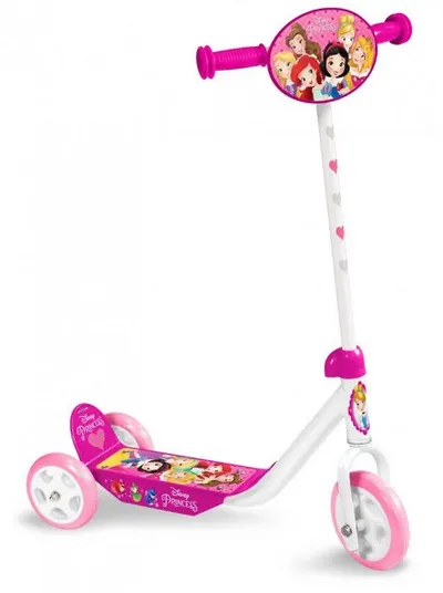 Trotineta Stamp Disney Princess cu 3 roti, cadru din otel, placa antiderapanta, ghidon reglabil, manere ergonomice, greutate admisa 20 kg
