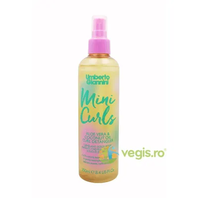 Spray Leave-In pentru Copii pentru Descurcarea Parului Ondulat, Cret sau foarte Cret cu Aloe Vera si Ulei de Cocos Mini Curls 250ml