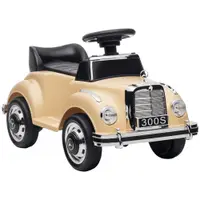 AIYAPLAY Porteur pentru copii cu licență Mercedes-Benz 300S 18-48 luni, cu spațiu de depozitare sub scaun, bej | Aosom Romania