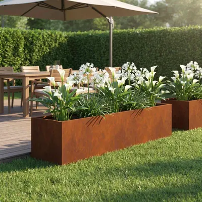 vidaXL Vază pentru Grădină Ruginit 100 x 20 x 20 cm