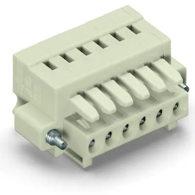 1-conductor female plug; 100% protected against mismating; Screw flange; 1.5 mm²; Pin spacing 3.5 mm; 24-pole; 1,50 mm²; light gray