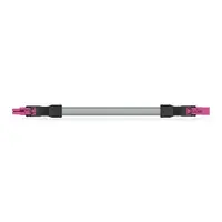pre-assembled interconnecting cable; Eca; Socket/plug; 2-pole; Cod. B; Control cable 2 x 1.0 mm²; 5 m; 1,00 mm²; pink
