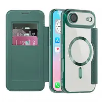 Husa MagSafe pentru Apple iPhone 17 Air, Techsuit, SmartMag Book, Verde