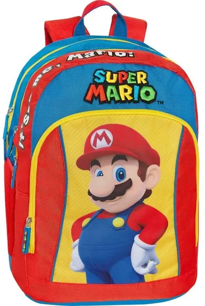 Rucsac școlar Panini Super Mario - Red Standart, 2 compartimente