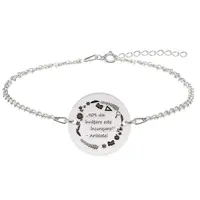 Courage - Bratara personalizata "90% din invatare este incurajare" din argint 925