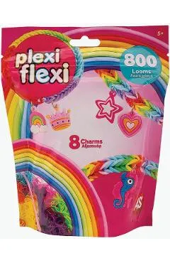 Set Plexi Flexi. 800 elastice din cauciuc si 8 accesorii. Roz