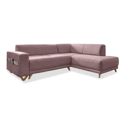 Colțar roz extensibil/cu spațiu de depozitare (cu colț pe partea dreaptă/în formă de ”L”) Classy Sophie – Miuform