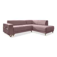 Colțar roz extensibil/cu spațiu de depozitare (cu colț pe partea dreaptă/în formă de ”L”) Classy Sophie – Miuform