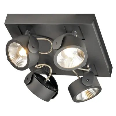 Corp iluminat TAVAN, lumenul Kalu lumini perete, perete negru sI TAVAN, cu Patru capete, cu LED-uri, 3000K, patrat, negru, 60 °