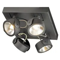 Corp iluminat TAVAN, lumenul Kalu lumini perete, perete negru sI TAVAN, cu Patru capete, cu LED-uri, 3000K, patrat, negru, 60 °,