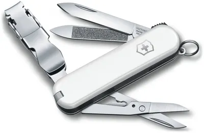 Cuțit de buzunar elvețian Victorinox - Nail Clip, 8 funcții, alb