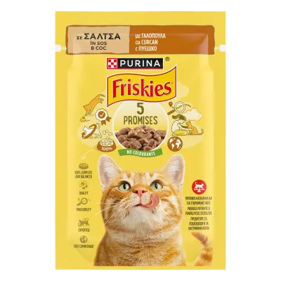 Hrana umeda pentru pisici Friskies Adult, Curcan in Sos, 85 g 85g