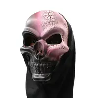 Mască pentru Halloween, Goodmark, model craniu, cu glugă neagră, efect metalizat, one size