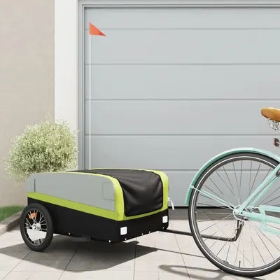 Gossi remorca pentru biciclete, negru si verde, 45 kg, fier