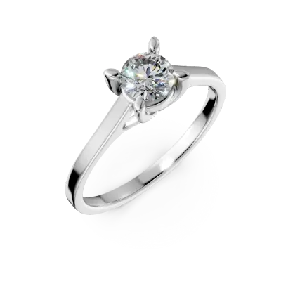 Inel de logodna din aur alb cu diamant de 0.4ct