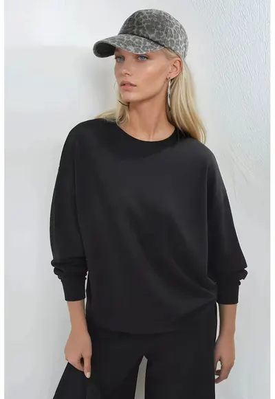 Hanorac dama - Negru - Textil