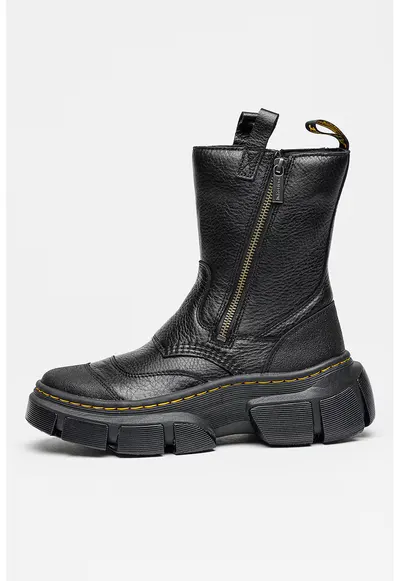 Ghete unisex de piele cu fermoare duble DMXL - Negru