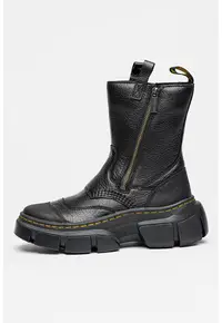 Ghete unisex de piele cu fermoare duble DMXL - Negru