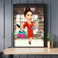 Caricatura Femeie - Multitasking