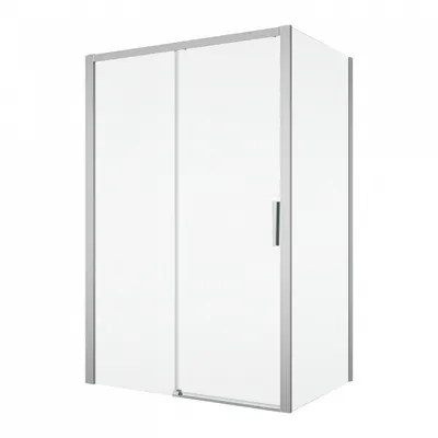 Cabina dus crom 130x90 cm, usa culisanta, grosime sticla 6 mm, tratament anticalcar, Ronal Divera