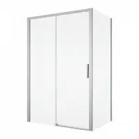 Cabina dus crom 100x80 cm, usa culisanta, grosime sticla 6 mm, tratament anticalcar, Ronal Divera