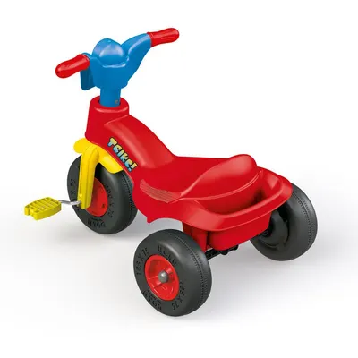 Tricicleta pentru copii Dolu Multicolor din plastic cu roti late si cosulet pentru accesorii