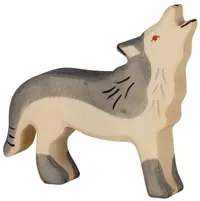 Figurina din lemn Holztiger - lup urlator