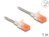 Cablu de retea RJ45 Cat.6A UTP Slim 1m transparent, Delock 80353