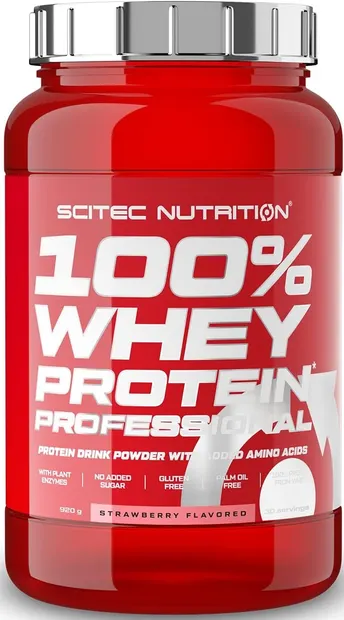 100% Whey Protein Professional, căpșună, 920 g, Scitec Nutrition