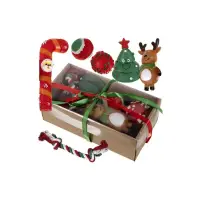 Set jucarii de Craciun pentru caini, 6 piese, minge, ren, brad, multicolor