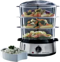 Aparat de gătit cu abur Russell Hobbs - 19270-56, 800 W, 800 W, 3 zone, argintiu