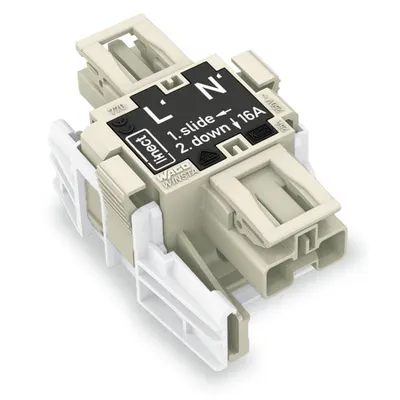 Linect® T-connector; 2-pole; Cod. L; 1 input; 2 outputs; white