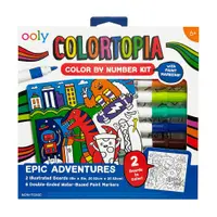 Set creativ de pictura pe numere cu markere, Ooly, Colortopia, Aventuri epice, 6 culori duble