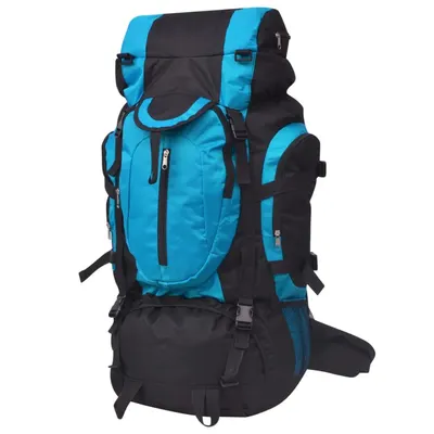 vidaXL Rucsac pentru drumeții XXL, 75 L, negru și albastru