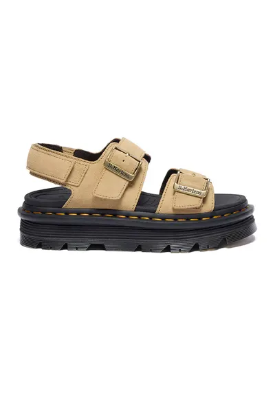 Sandale din piele intoarsa cu talpa flatform ZebZag - Bej