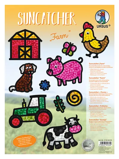 Set pentru crearea a 12 decorațiuni translucente – Viața la fermă